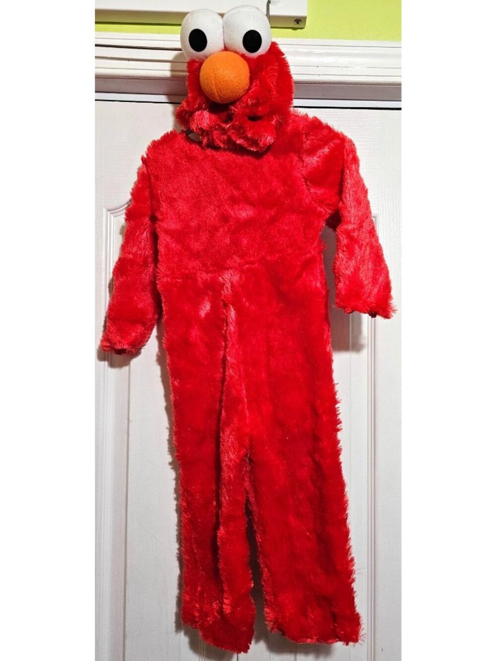 Elmo Sesame Street Toddler Costume 3T-4T Halloween Kids Red Monster Furry Hood